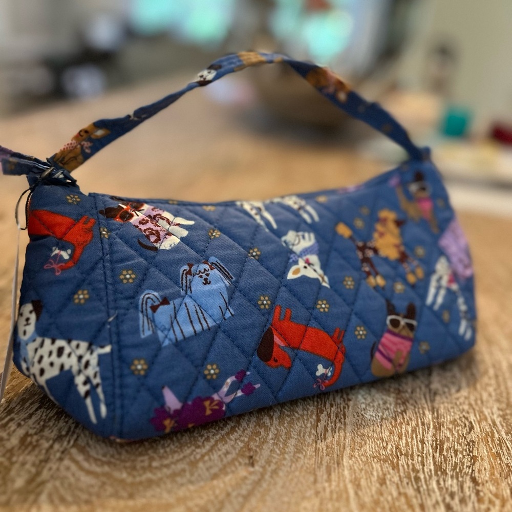 Vera Bradley Blue Bark Park Mini Slouchy Crossbody